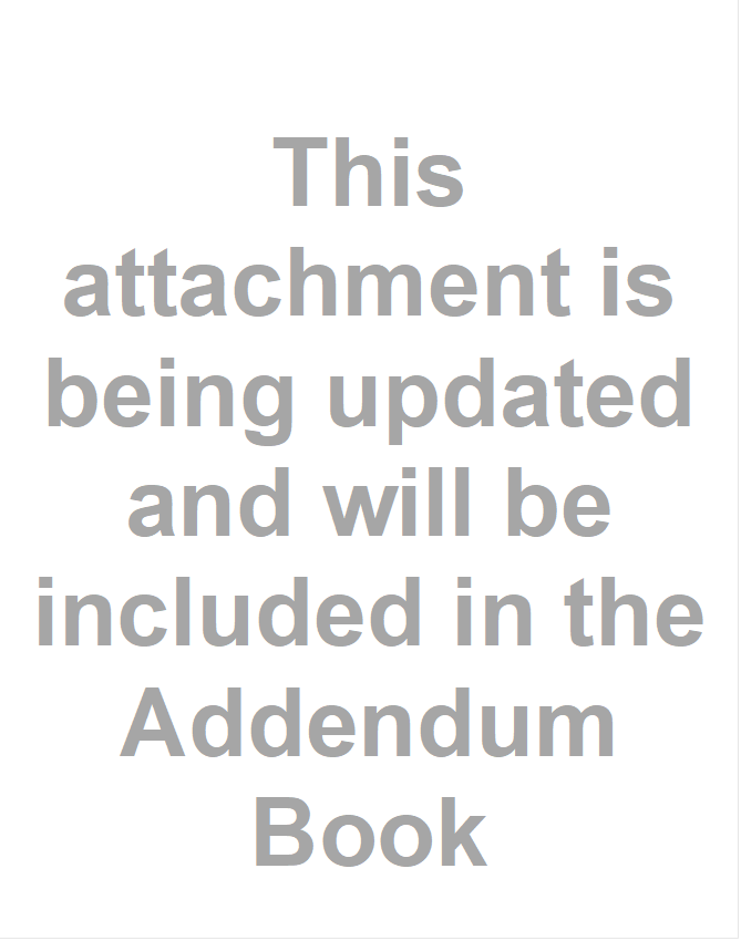 This attachment is being updated and will be included in the Addendum Book 
