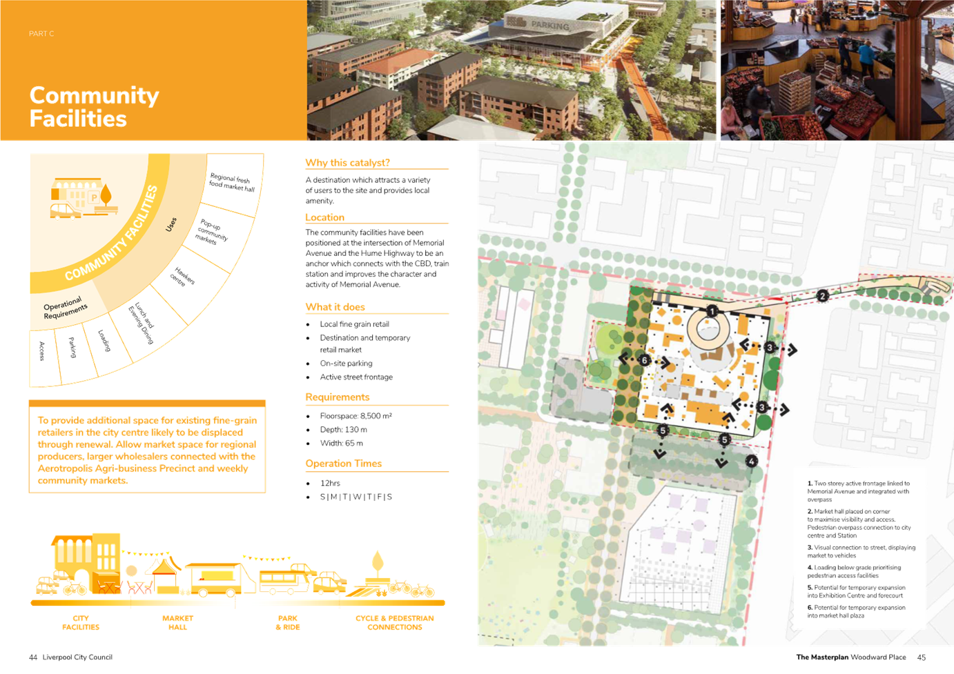 A brochure with a map of buildings and a map of buildings

Description automatically generated