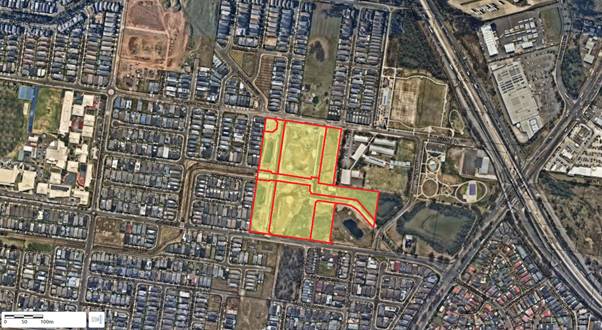 An aerial view of a city

Description automatically generated